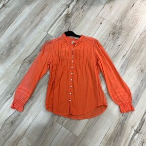 Faherty Orange Women's Button-Up Blouse